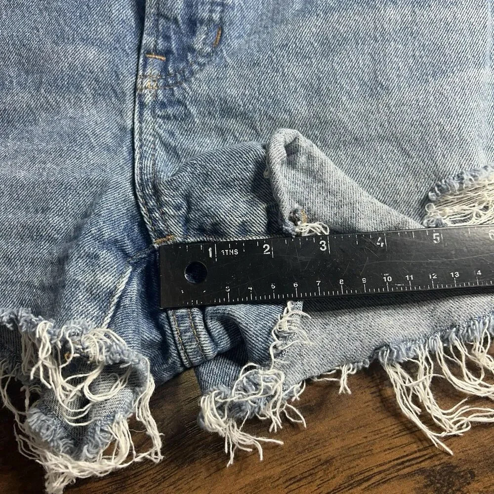 Madewell Women's The Perfect Jean Shorts Size 27 Raw Hem Denim Cut Offs - Picture 6 of 11